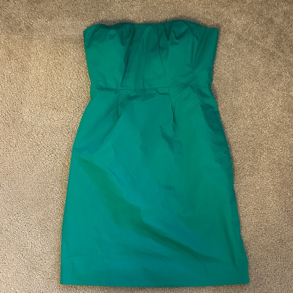 Jcrew Strapless Green Dress - Picture 1 of 3
